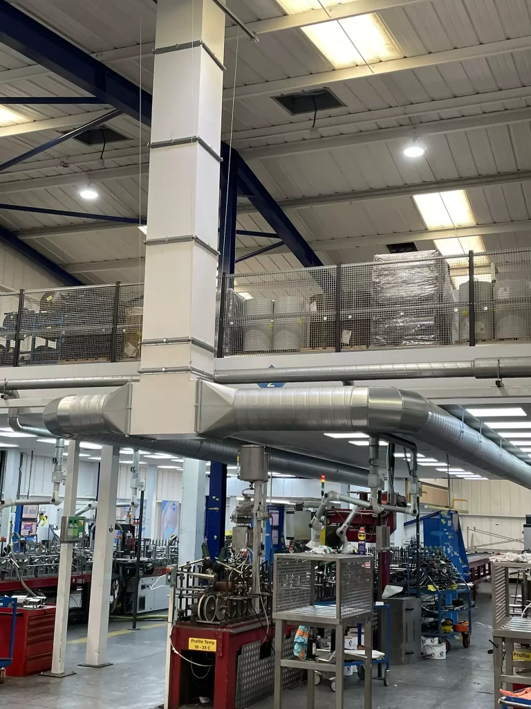 Inside of industrial area with ventilation